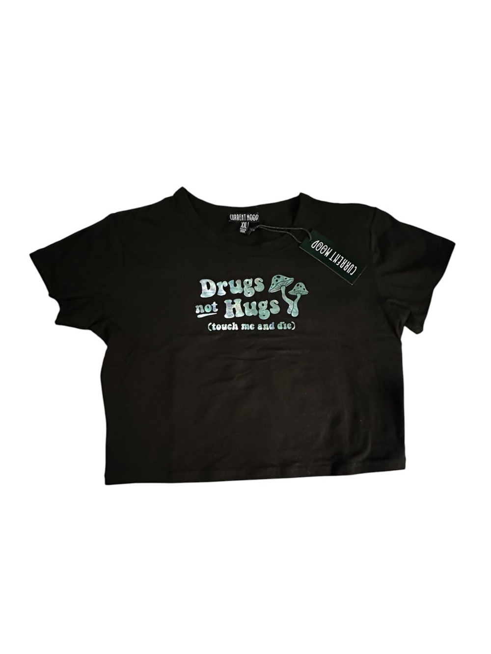 Dolls Kill Current Mood No Hugs Club Baby Tee - XXL